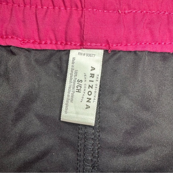 Arizona Y2K Micro Mini Swim Shorts. Size: Small. Black, pink, and white. - Picture 4 of 7